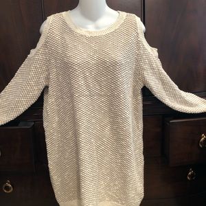 Dress barn cold shoulder beige sweater sz XL NWT